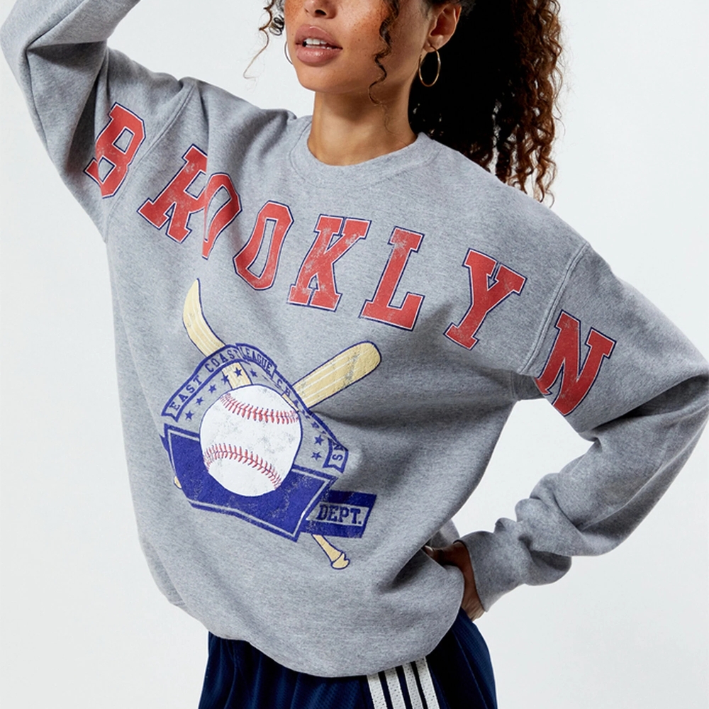 Golden Hour Brooklyn Baseball Athletic Crew Neck Sweatshirt